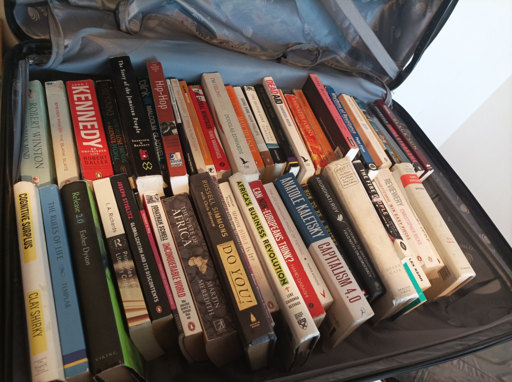 Suitcase of books